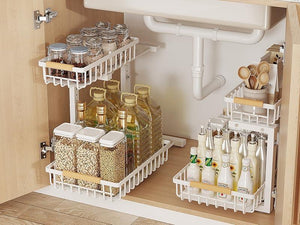 Adjustable Two-Tier Under Sink Storage Rack